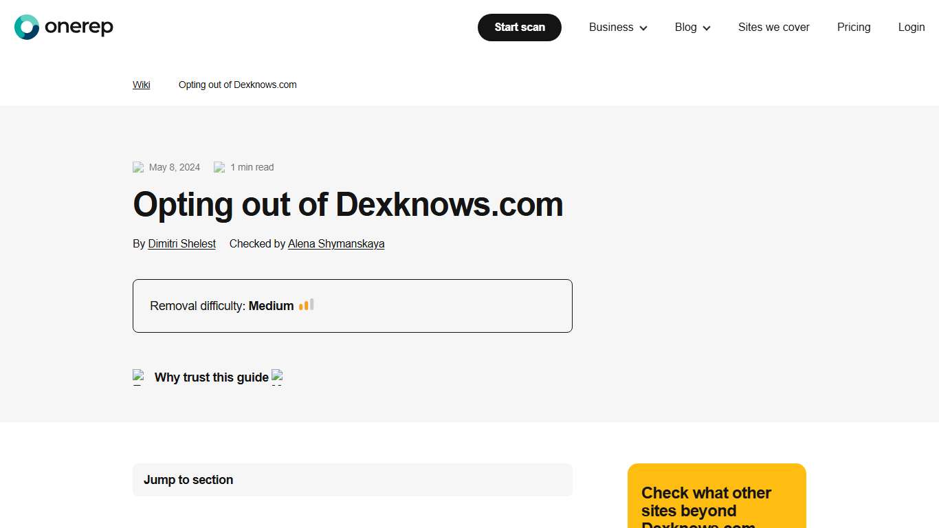 How To Remove Personal Information From Dexknows.com